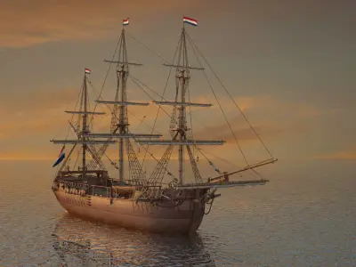 Dutch Galiot 3D model