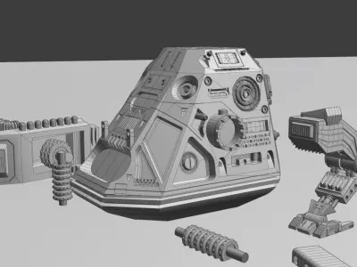 3D Sci-Fi Mech Robot Warrior Model with high details 3D model