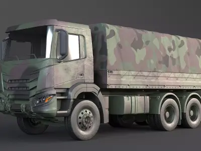 Generic 6x4 Military Camo Truck 3D model