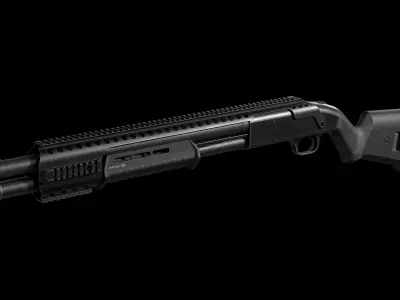 Mossberg 590 Custom 12 Gauge Shotgun Build Low-poly 3D model