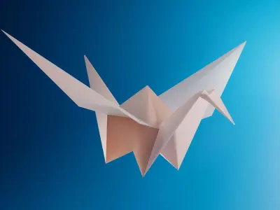 Low poly Origami paper crane 3d model Low-poly 3D model