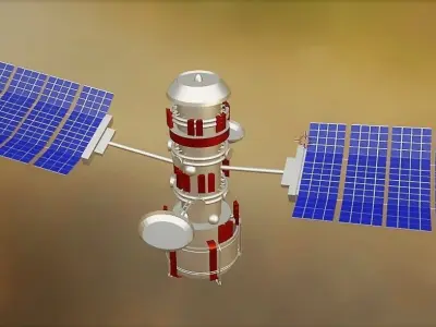 modern satellite technology Low-poly 3D model
