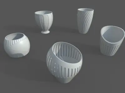 Vase Pack02 - 5 Models Free 3D print model