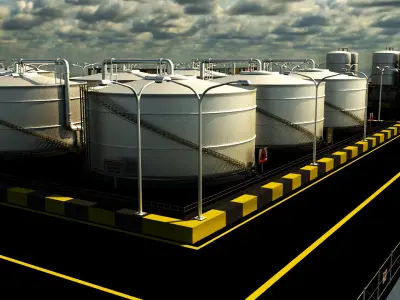 Oil Refinery 3D model