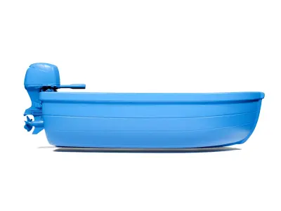 Boat with motor 3D print model