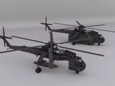 Sikorsky CH-54 Tarhe Low-poly 3D model