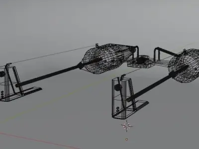 Sci-fi gun drone Free low-poly 3D model