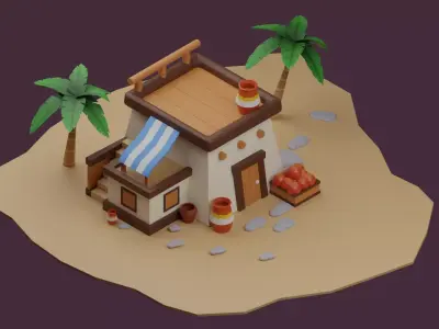 Kumsal Cafe Low-poly 3D model