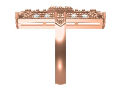 Antique Art Deco Wedding Ring For Men 3D print model