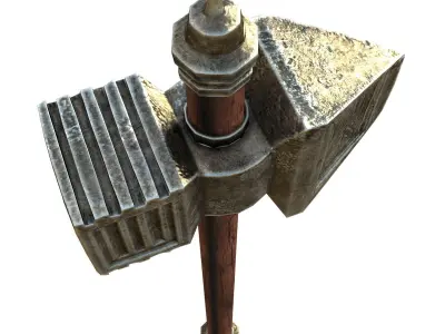 Old Battle Hammer Low-poly 3D model