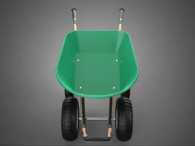 POLY TUB 4 FOUR WHEELED WHEEL BARROW HAND PUSH WHEELBARROW CART 3D model