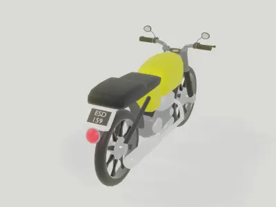 Motocycle low poly for games and scenes Low-poly 3D model