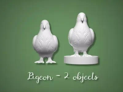 Pigeon Miniature  Dollhouse Garden Bird 2 Versions Free 3D print model