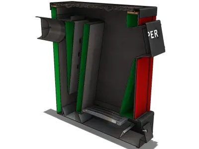 Solid fuel boiler 3D model purchase