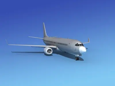 Boeing 737-800 Bare Metal 3D model