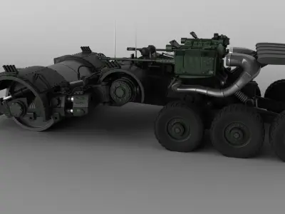 Sci Fi   vehicle  Armed Road roller 3D model