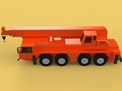 MINIATURE SCALE 1-130 ALL-TERRAIN TELESCOPIC MOBILE CRANE TRUCK 3D model