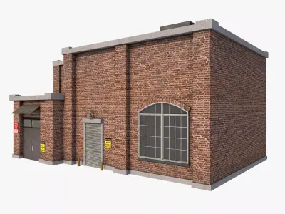 Factory Building 1 Low-poly 3D model