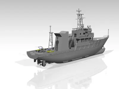 Tau kiem ngu KN265 Viet Nam 3D - Vietnam police ship KN265 3D Low-poly 3D model