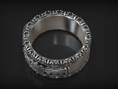 Medusa Gorgona Head Greek Antique Myth Ornamental Ring 3D print model