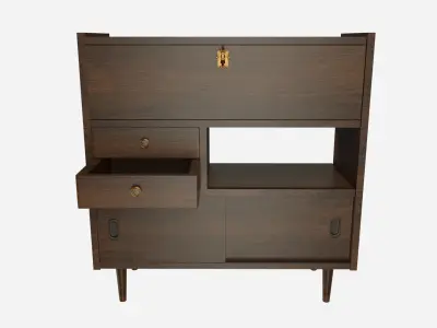 Old-fashioned Commode Soviet Style Furniture 3D model