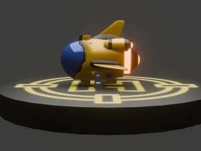 Low Poly AirPlane and helicopter mix model 3D model