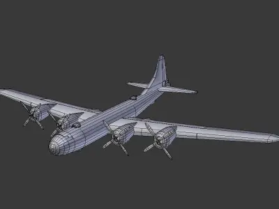 B-29 Bomber Low-poly 3D model