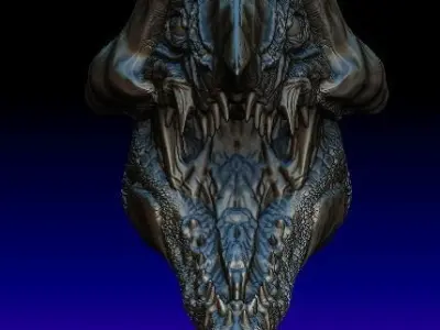 cyber raptor head 3D model purchase