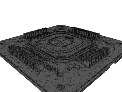 Futuristic CPU Processor Circuit Board 3D model