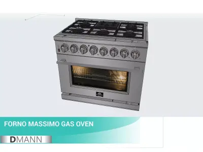 Gas Oven  Low-poly 3D model