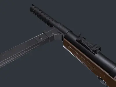 MP 28 Submachine Gun Low-poly PBR Low-poly 3D model
