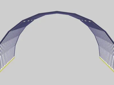 Simple hangar for aircraft Low-poly 3D model