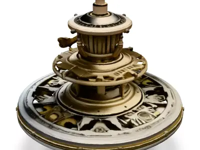 Steampunk Gyro Compass 3D Model Low-poly 3D model
