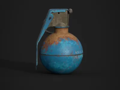 M67 Grenade Low-poly 3D model 6