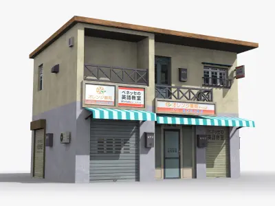 Japanese House x17 Low-poly 3D model