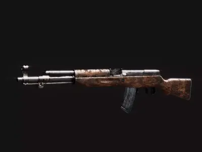 SKS Rifle Low-poly 3D model