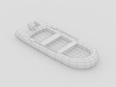 Lowpoly Rubber Boat Low-poly 3D model