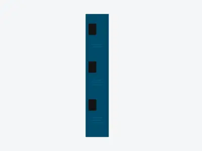 Locker - Metal - Locka - Classic - Triple Tier Low-poly 3D model