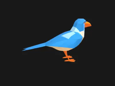 Low Poly Bird - Stylized 3D Model for Games and Animations Low-poly 3D model