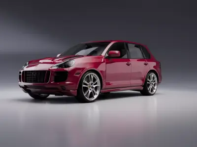 Porsche Cayenne Turbo S 2009 Low-poly 3D model