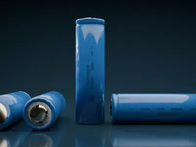 18650 Li-Ion Battery Low Poly PBR Low-poly 3D model