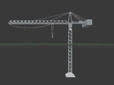 Low Poly Crane Low-poly 3D model