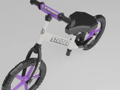 lowpoly cycle balance bike Low-poly 3D model