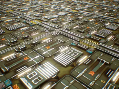 PBR Seamless Sci-Fi Texture 24 Low-poly 3D model