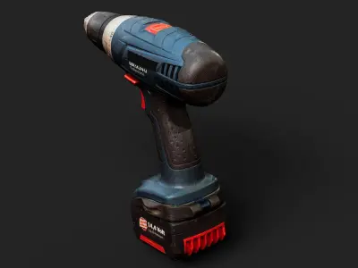 drill garage equipment tool PBR photogrammetry Low-poly 3D model