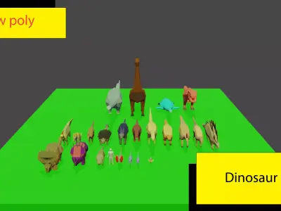 Ugly Dinosaur Pack Low-poly 3D model