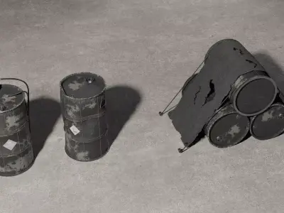 Oil Barrel Prop - Game Ready Low-poly 3D model