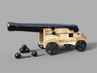 Naval Cannon 3D model get