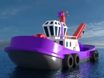 Tug Boat Seacraft 3D model