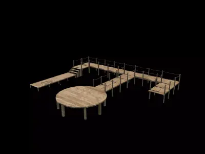  Wooden walkway modular 3D model